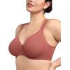 imageHSIA Bras for Women Minimizer Full Coverage Plus Size T Shirt Unlined Underwire Smooth Bra Seamless Cups Joan Ultimate SoftSpiced Red