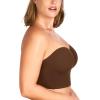 imageHSIA Longline Strapless Bra for Women AntiSlip Support Corset for Large Bust Convertible Bustier Bandeau for Big BreastsCoffee Brown