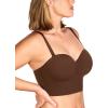 imageHSIA Longline Strapless Bra for Women AntiSlip Support Corset for Large Bust Convertible Bustier Bandeau for Big BreastsCoffee Brown
