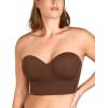 imageHSIA Longline Strapless Bra for Women AntiSlip Support Corset for Large Bust Convertible Bustier Bandeau for Big BreastsCoffee Brown