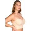 imageHSIA Longline Strapless Bra for Women AntiSlip Support Corset for Large Bust Convertible Bustier Bandeau for Big BreastsNude