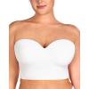 imageHSIA Longline Strapless Bra for Women AntiSlip Support Corset for Large Bust Convertible Bustier Bandeau for Big BreastsPure White