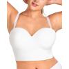 imageHSIA Longline Strapless Bra for Women AntiSlip Support Corset for Large Bust Convertible Bustier Bandeau for Big BreastsPure White