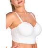imageHSIA Longline Strapless Bra for Women AntiSlip Support Corset for Large Bust Convertible Bustier Bandeau for Big BreastsPure White