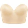 imageHSIA Longline Strapless Bra for Women AntiSlip Support Corset for Large Bust Convertible Bustier Bandeau for Big BreastsSatin Beige