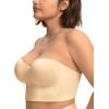 imageHSIA Longline Strapless Bra for Women AntiSlip Support Corset for Large Bust Convertible Bustier Bandeau for Big BreastsSatin Nude
