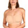 imageHSIA Strapless Bra for Big Bust Women AntiSlip Full Coverage Bandeau Plus Size Fiery Bra Underwire Support for Large BreastAlmond Beige