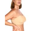 imageHSIA Strapless Bra for Big Bust Women AntiSlip Full Coverage Bandeau Plus Size Fiery Bra Underwire Support for Large BreastBeige