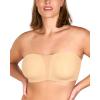imageHSIA Strapless Bra for Big Bust Women AntiSlip Full Coverage Bandeau Plus Size Fiery Bra Underwire Support for Large BreastBeige