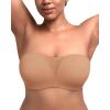 imageHSIA Strapless Bra for Big Bust Women AntiSlip Full Coverage Bandeau Plus Size Fiery Bra Underwire Support for Large BreastDark Beige