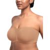 imageHSIA Strapless Bra for Big Bust Women AntiSlip Full Coverage Bandeau Plus Size Fiery Bra Underwire Support for Large BreastDark Beige