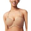 imageHSIA Strapless Bras for Women Large Breasts Non Slip Full Coverage Underwire Supportive Multiway Strapless Bra Plus SizeDark Beige01