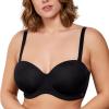 imageHSIA Strapless Bras for Women Large Breasts Non Slip Full Coverage Underwire Supportive Multiway Strapless Bra Plus SizeDark Black