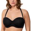 imageHSIA Strapless Bras for Women Large Breasts Non Slip Full Coverage Underwire Supportive Multiway Strapless Bra Plus SizeDark Black