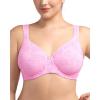 imageHSIA Bras for Women Minimizer Full Coverage Plus Size T Shirt Unlined Underwire Smooth Bra Seamless Cups Joan Ultimate SoftBlush Leaf