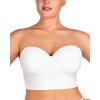 imageHSIA Longline Strapless Bra for Women AntiSlip Support Corset for Large Bust Convertible Bustier Bandeau for Big BreastsPure White