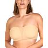 imageHSIA Strapless Bra for Big Bust Women AntiSlip Full Coverage Bandeau Plus Size Fiery Bra Underwire Support for Large BreastBeige
