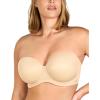 imageHSIA Strapless Bras for Women Large Breasts Non Slip Full Coverage Underwire Supportive Multiway Strapless Bra Plus SizeBeige