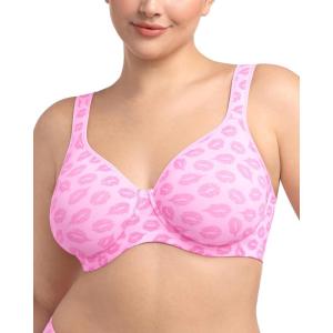 imageHSIA Bras for Women Minimizer Full Coverage Plus Size T Shirt Unlined Underwire Smooth Bra Seamless Cups Joan Ultimate SoftBlush Kiss