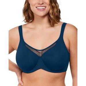 imageHSIA Minimizer Bras for Women Plus Size Full Coverage Coolcomfort T Shirt Unlined Bra with Underwire for Heavy BreastOceana Blue