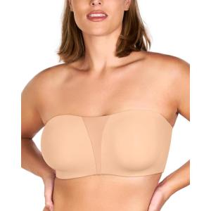 imageHSIA Strapless Bra for Big Bust Women AntiSlip Full Coverage Bandeau Plus Size Fiery Bra Underwire Support for Large BreastAlmond Beige