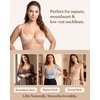 image:imageHSIA Balconette Bras for Women Underwire Unlined Demi Elodie Cloudsoft Half Cup Satin BrasLight Beige