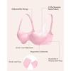 image:imageHSIA Balconette Bras for Women Underwire Unlined Demi Elodie Cloudsoft Half Cup Satin BrasPure Pink
