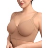 image:imageHSIA Bras for Women Minimizer Full Coverage Seamless Plus Size Longline Unlined Underwire Back Smoothing BraDark Beige Classic