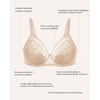image:imageHSIA Minimizer Bras for Women Plus Size Full Coverage Coolcomfort T Shirt Unlined Bra with Underwire for Heavy BreastLight Beige Pearl Embroidery