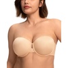 image:imageHSIA Strapless Bras for Women Longline Corset for Large Bust Plus Size Supportive Bustier Minimizer Convertible BandeauBeige Tone