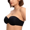 image:imageHSIA Strapless Bras for Women Longline Corset for Large Bust Plus Size Supportive Bustier Minimizer Convertible BandeauBlack Tone