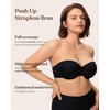 image:imageHSIA Strapless Bras for Women Longline Corset for Large Bust Plus Size Supportive Bustier Minimizer Convertible BandeauBlack Tone