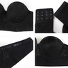 image:imageHSIA Strapless Bras for Women Longline Corset for Large Bust Plus Size Supportive Bustier Minimizer Convertible BandeauLace Black Style