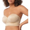 image:imageHSIA Strapless Bras for Women Longline Corset for Large Bust Plus Size Supportive Bustier Minimizer Convertible BandeauLace Natural Nude Lace