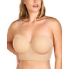 image:imageHSIA Strapless Bras for Women Longline Corset for Large Bust Plus Size Supportive Bustier Minimizer Convertible BandeauNatural Nude Solid