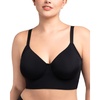 image:imageHSIA Bras for Women Minimizer Full Coverage Seamless Plus Size Longline Unlined Underwire Back Smoothing BraBlack Classic