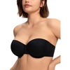 image:imageHSIA Strapless Bras for Women Longline Corset for Large Bust Plus Size Supportive Bustier Minimizer Convertible BandeauBlack Tone