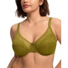 image:imageHSIA Minimizer Bras for Women Enchante Full Coverage Underwire Bras Plus Size Lifting Floral Lace Bra for Heavy BreastMoss
