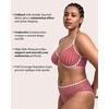 image:imageHSIA Minimizer Bras for Women Enchante Full Coverage Underwire Bras Plus Size Lifting Floral Lace Bra for Heavy BreastRed Bell Print