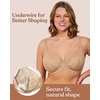 image:imageHSIA Minimizer Bras for Women Full Coverage Unlined Lace Sexy Plus Size Underwire Bra for Large BreastsBeige