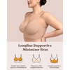 image:imageHSIA Bras for Women Minimizer Full Coverage Seamless Plus Size Longline Unlined Underwire Back Smoothing Bra Light Beige 36DDD