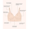 image:imageHSIA Bras for Women Minimizer Full Coverage Seamless Plus Size Longline Unlined Underwire Back Smoothing Bra Light Beige 36DDD