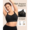 image:imageHSIA Sports Bras for Women High Support Large Bust FlexCore Racerback Lined  High Impact Sewn In Pads Wireless Plus Size Adjustable Wide Cushioned Straps Full Coverage Workout Running GymBlack