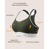 image:imageHSIA Sports Bras for Women High Support Large Bust FlexCore Racerback Lined  High Impact Sewn In Pads Wireless Plus Size Adjustable Wide Cushioned Straps Full Coverage Workout Running GymForest Green Contrast White