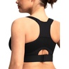 image:imageHSIA Sports Bras for Women High Support Large Bust FlexCore Racerback Lined  High Impact Sewn In Pads Wireless Plus Size Adjustable Wide Cushioned Straps Full Coverage Workout Running GymBlack