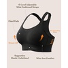 image:imageHSIA Sports Bras for Women High Support Large Bust FlexCore Racerback Lined  High Impact Sewn In Pads Wireless Plus Size Adjustable Wide Cushioned Straps Full Coverage Workout Running GymBlack