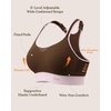 image:imageHSIA Sports Bras for Women High Support Large Bust FlexCore Racerback Lined  High Impact Sewn In Pads Wireless Plus Size Adjustable Wide Cushioned Straps Full Coverage Workout Running GymChocolate Contrast Pink