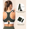 image:imageHSIA Sports Bras for Women High Support Large Bust FlexCore Racerback Lined  High Impact Sewn In Pads Wireless Plus Size Adjustable Wide Cushioned Straps Full Coverage Workout Running GymForest Green Contrast White