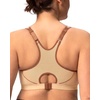 image:imageHSIA Sports Bras for Women High Support Large Bust Padded Zip Front Closure  High Impact Sewn in Pads Speed Race Racerback Wireless Supportive Wide Straps Workout Running Gym Bounce ControlLight Hazelnut Color Contrast Coffee Brown