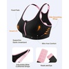 image:imageHSIA Sports Bras for Women High Support Large Bust Padded Zip Front Closure  High Impact Sewn in Pads Speed Race Racerback Wireless Supportive Wide Straps Workout Running Gym Bounce ControlBlack Contrast Light Pink